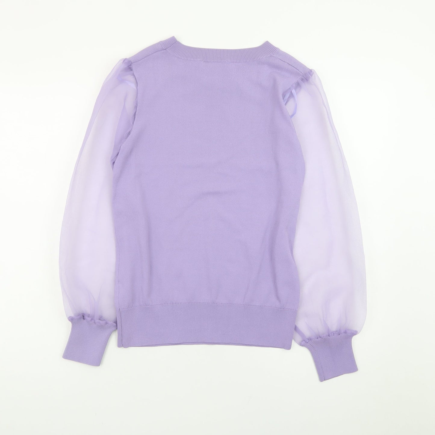 Gallery Women’s Purple Balloon Sleeve Crew Neck Pullover Jumper Size S