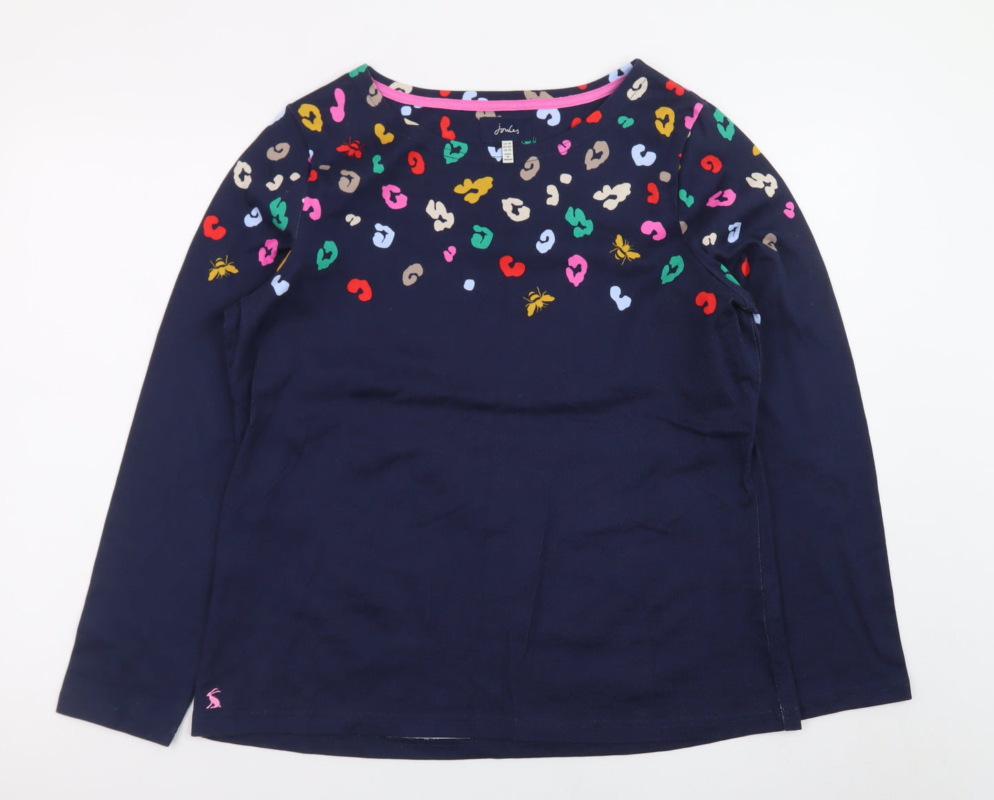Joules Women’s Navy Long Sleeve Cotton T-Shirt UK14 Multicoloured Print