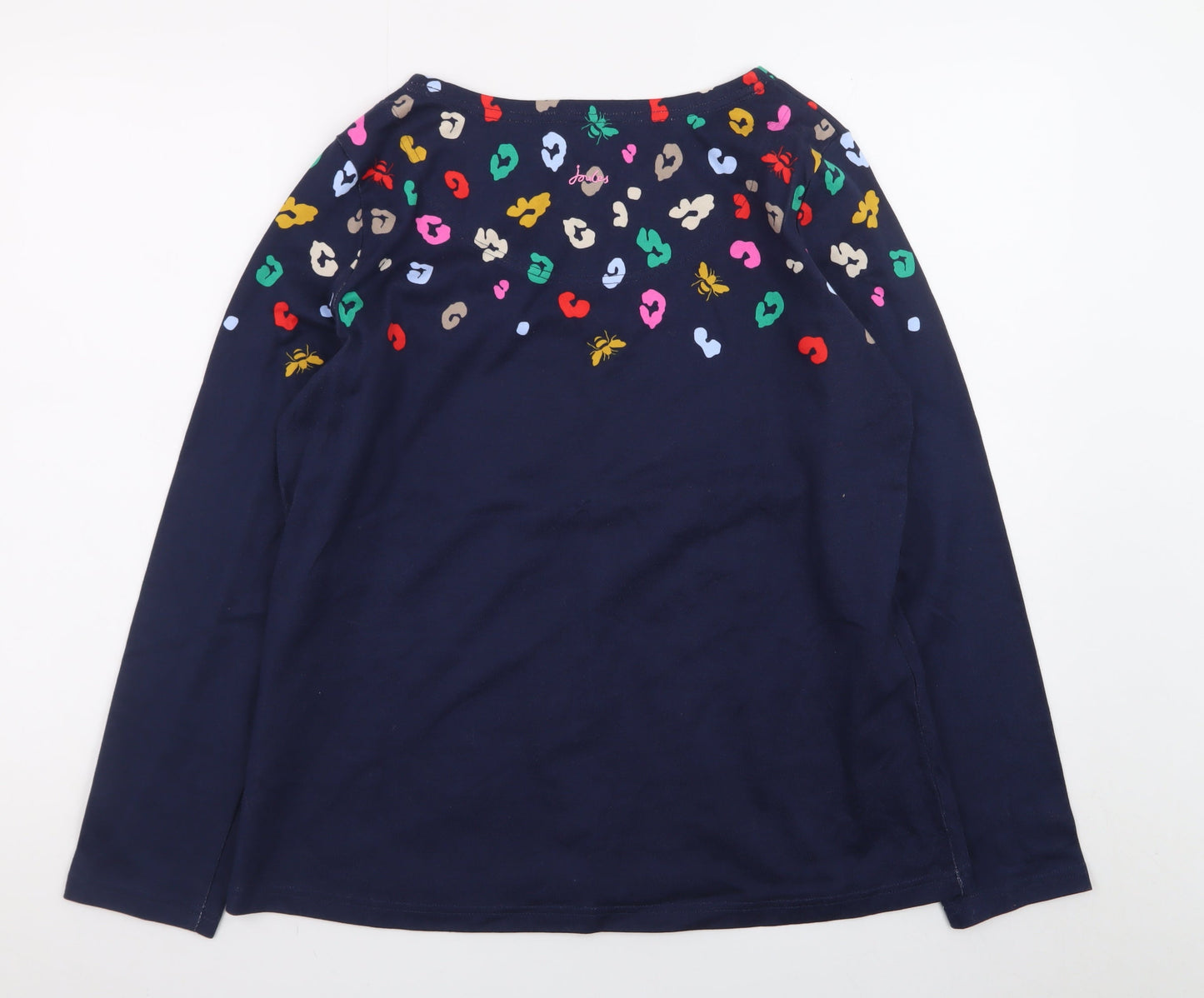 Joules Women’s Navy Long Sleeve Cotton T-Shirt UK14 Multicoloured Print
