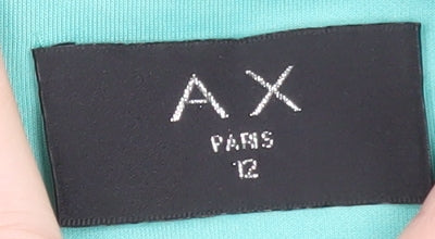 AX Paris Women Blue Lace Bodycon Dress Size 12 Sleeveless Knee Length