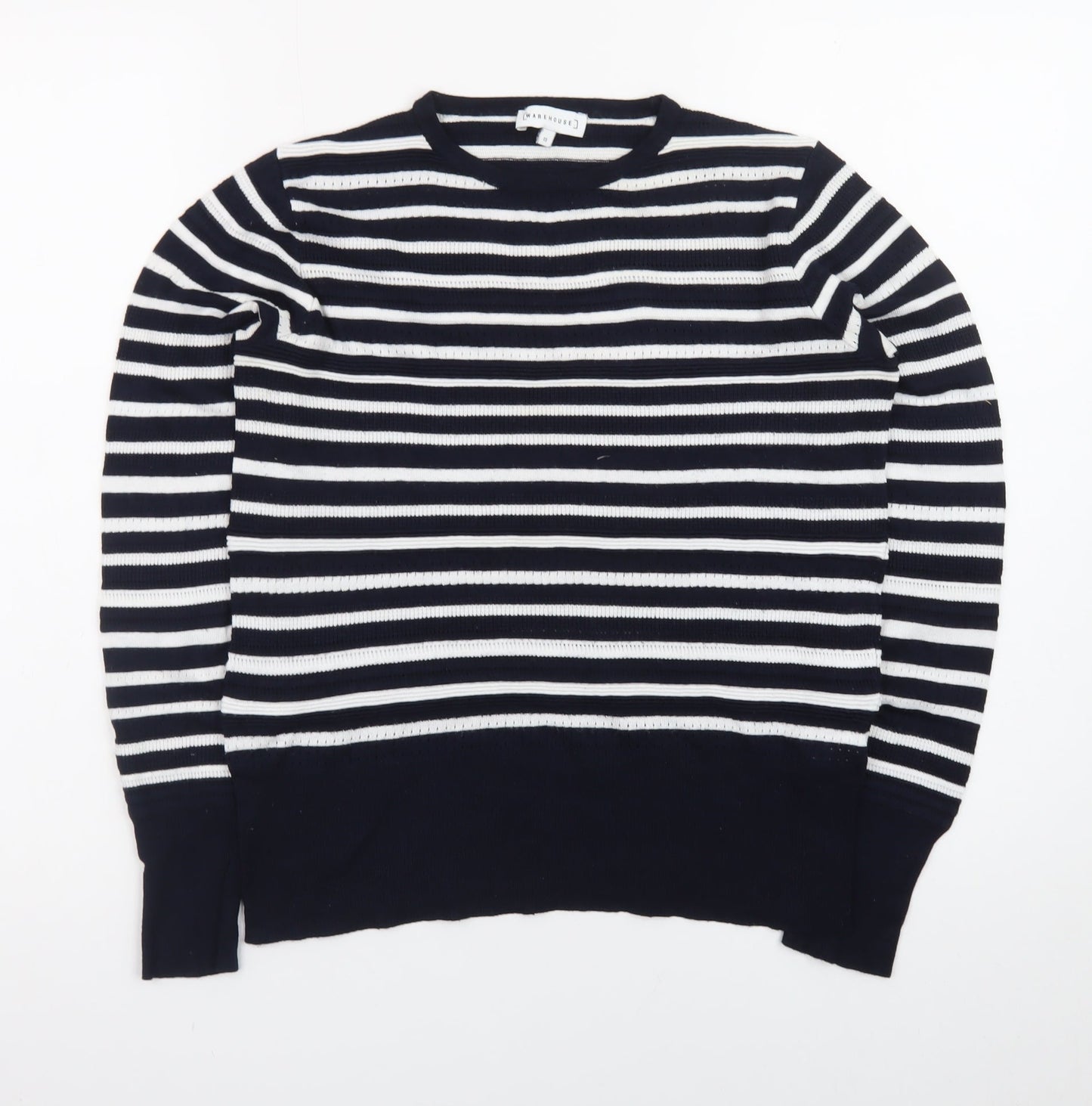 Warehouse Women’s Black & White Striped Knit Jumper Size 12
