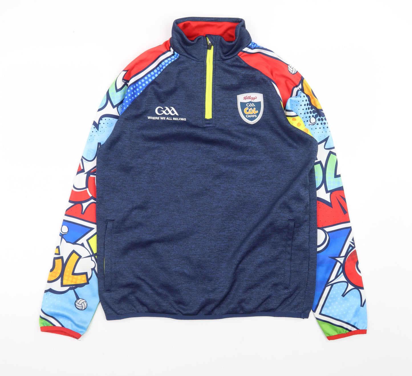 Masita Teens Blue 1/4 Zip Sports Sweatshirt with Graphic Sleeves
