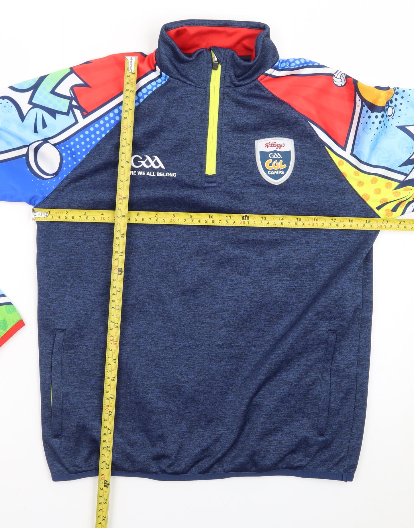 Masita Teens Blue 1/4 Zip Sports Sweatshirt with Graphic Sleeves
