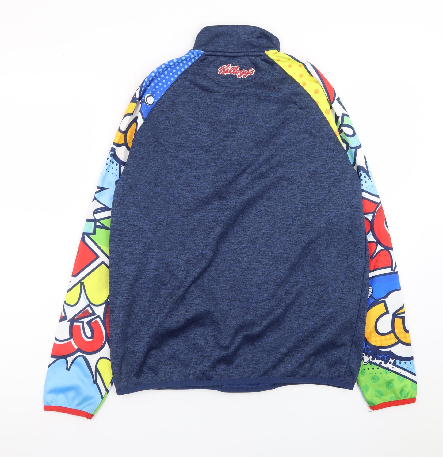Masita Teens Blue 1/4 Zip Sports Sweatshirt with Graphic Sleeves