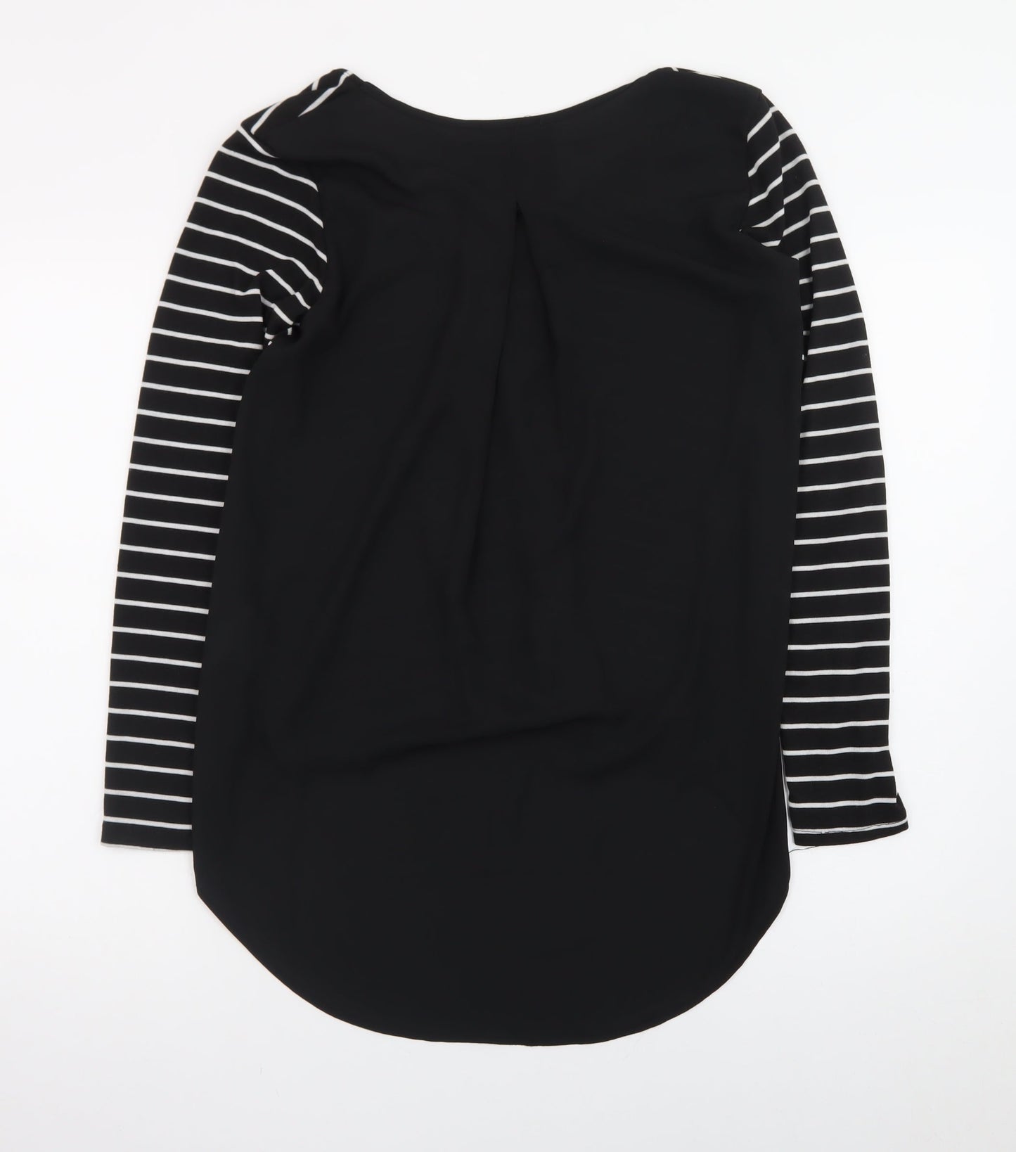 Atmosphere Women’s Black Striped Long Sleeve V-Neck T-Shirt Size 12