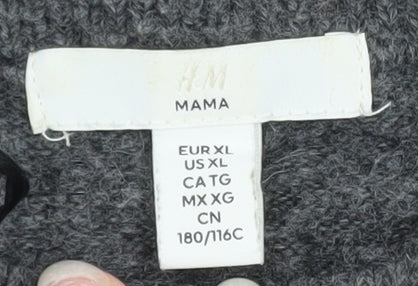 H&M Mama Women's Grey XL Maternity Knit Pullover Jumper