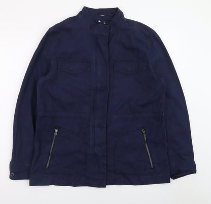 Gap Men's Blue Cotton Military Jacket L Regular Fit