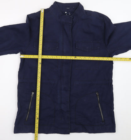 Gap Men's Blue Cotton Military Jacket L Regular Fit