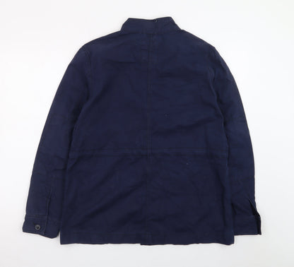Gap Men's Blue Cotton Military Jacket L Regular Fit