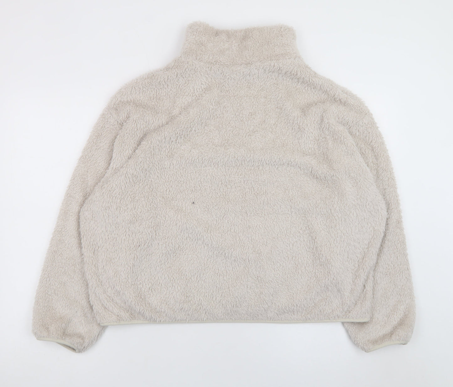 H&M Womens Beige Half Zip Fleece Sweatshirt Size M