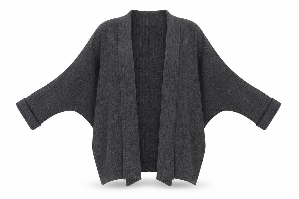 Atmosphere Women Grey Size 10 Open Knit 3/4 Sleeve Cardigan