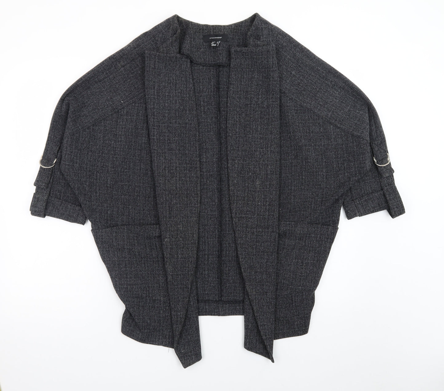 Atmosphere Women Grey Size 10 Open Knit 3/4 Sleeve Cardigan