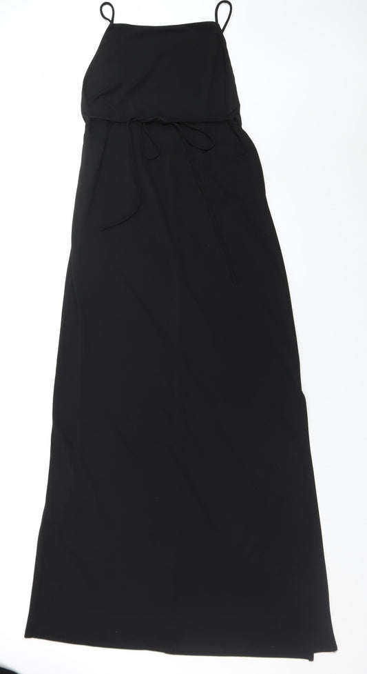 MNG Women’s Black Long Slip Dress Size 10 Sleeveless Lightweight