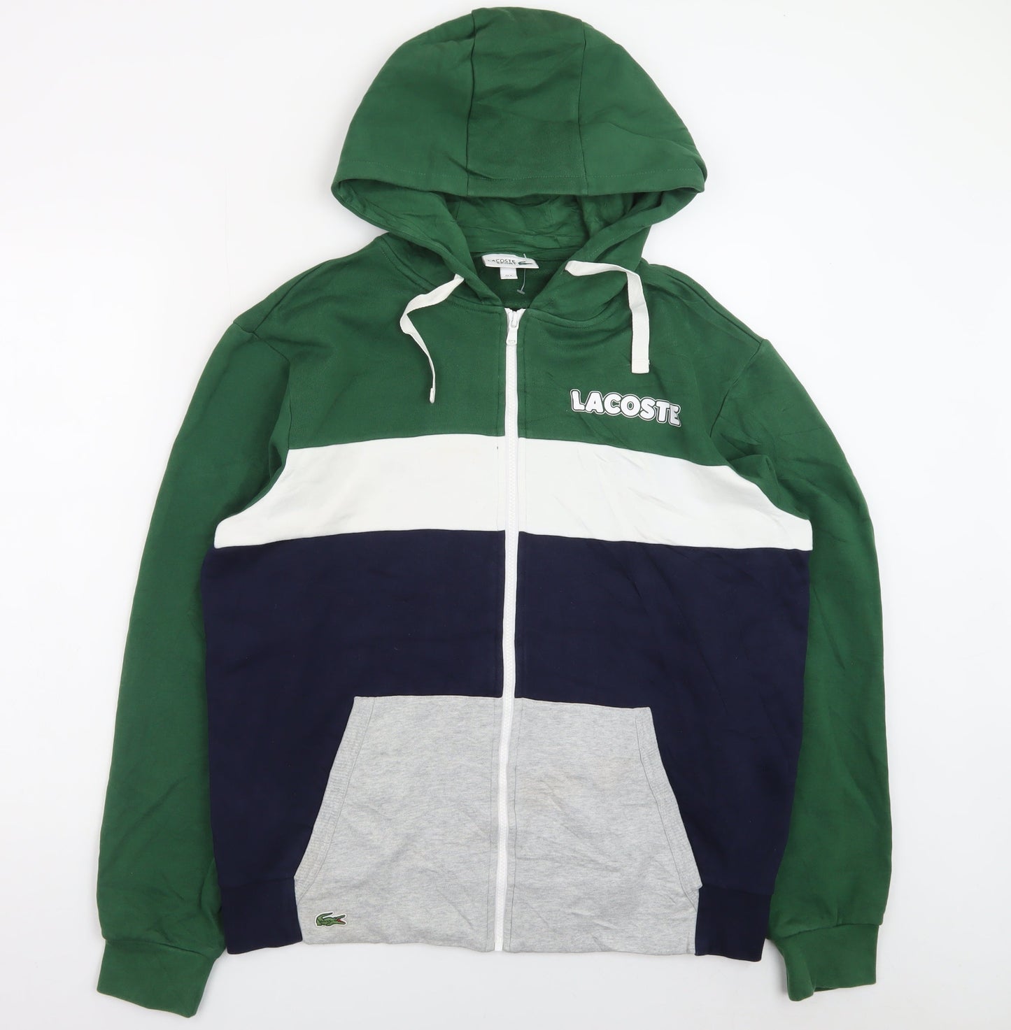 Lacoste Men’s Multicoloured Full Zip Hoodie XL Cotton Sportswear