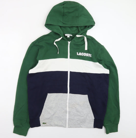 Lacoste Men’s Multicoloured Full Zip Hoodie XL Cotton Sportswear