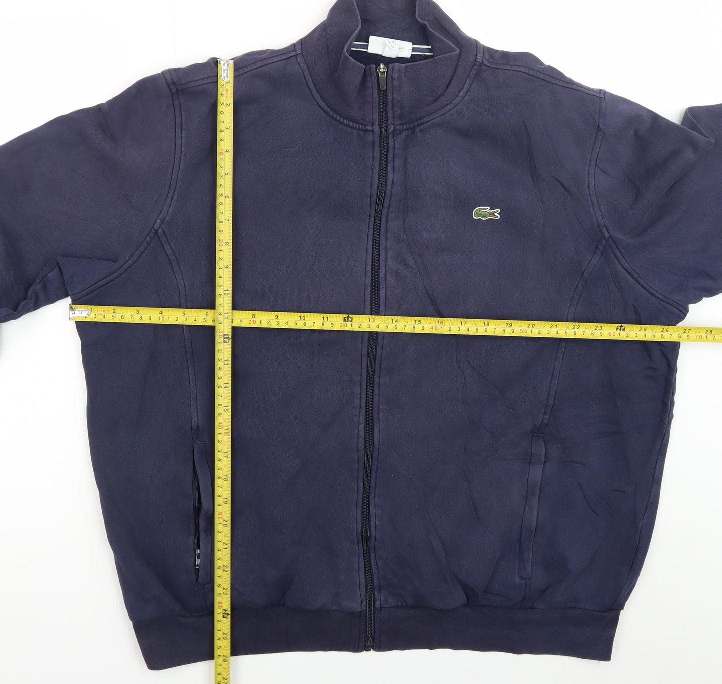 Lacoste Men’s Blue Full Zip Sweatshirt 2XL High Neck Sport