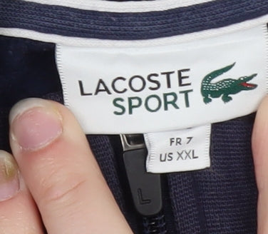 Lacoste Men’s Blue Full Zip Sweatshirt 2XL High Neck Sport