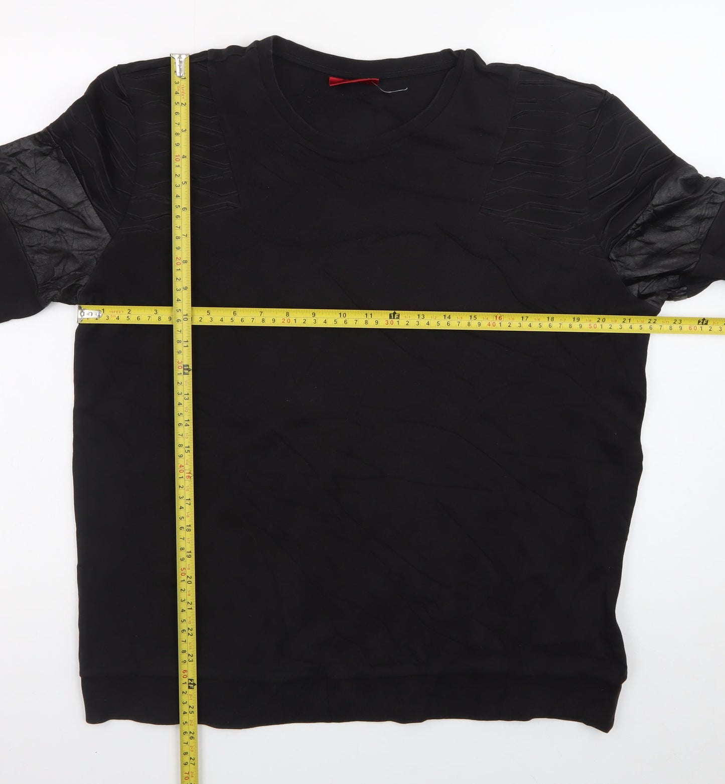 Hugo Boss Men's Black Crew Neck Quilted Detail Sweatshirt Size L
