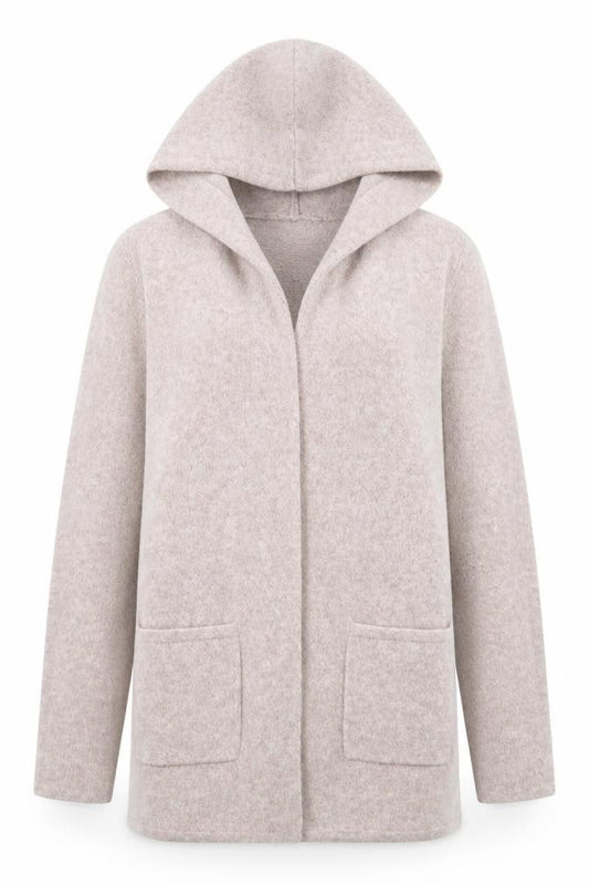 Vero Moda Women's Beige Hooded Long Sleeve Knit Cardigan S