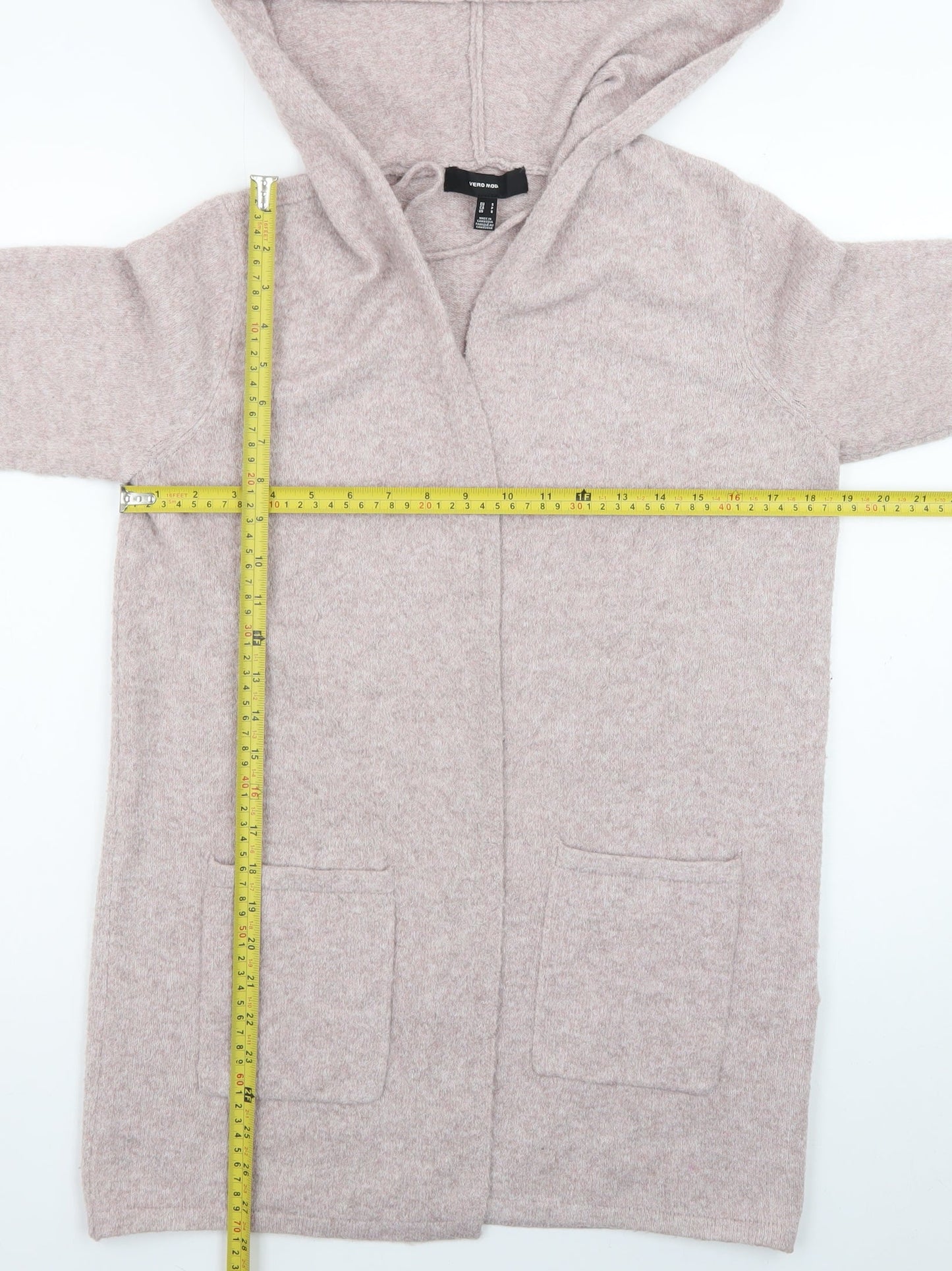 Vero Moda Women's Beige Hooded Long Sleeve Knit Cardigan S