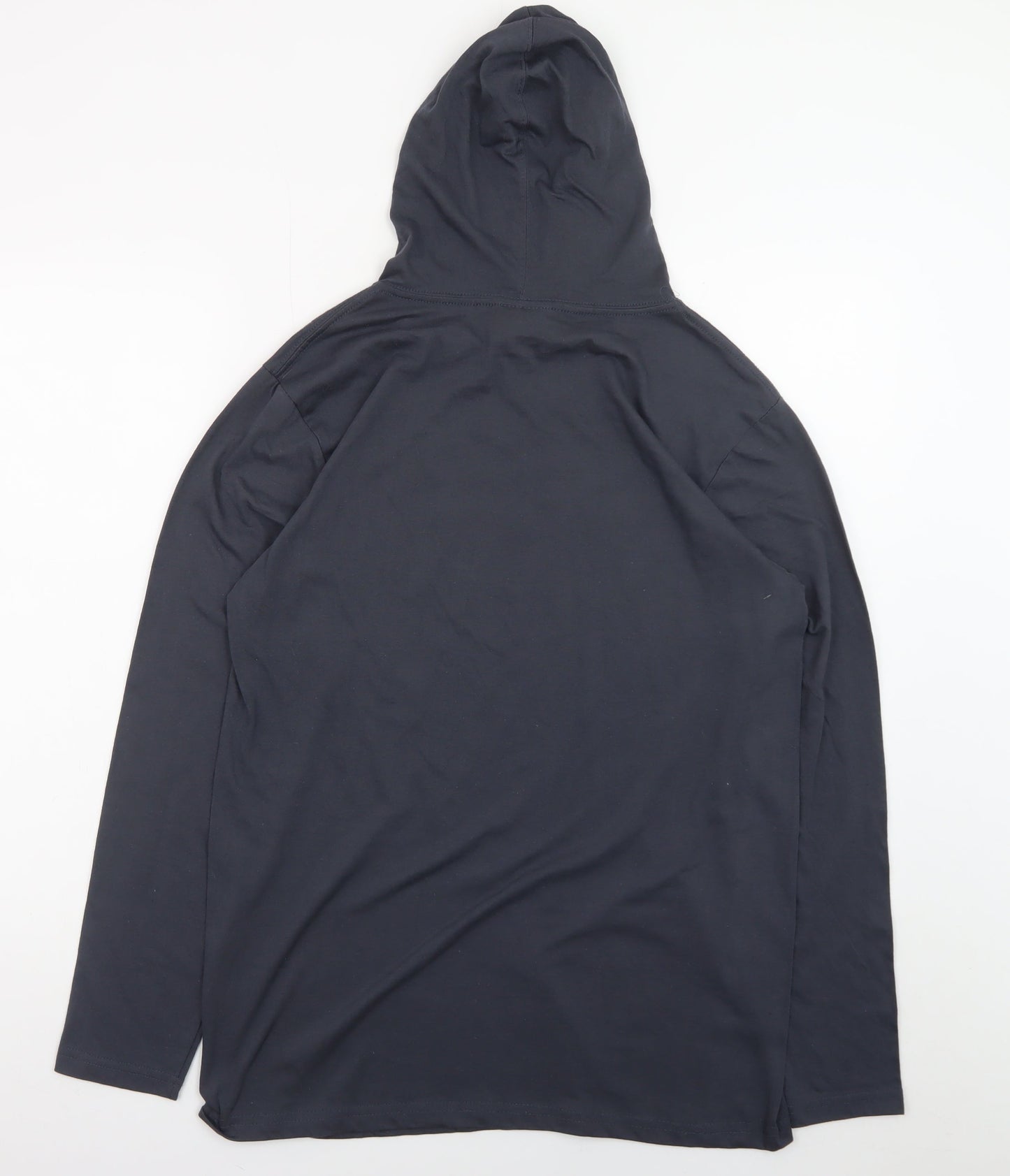 Prairie Mountain Men's Grey Hooded Long Sleeve Graphic T-Shirt Size L