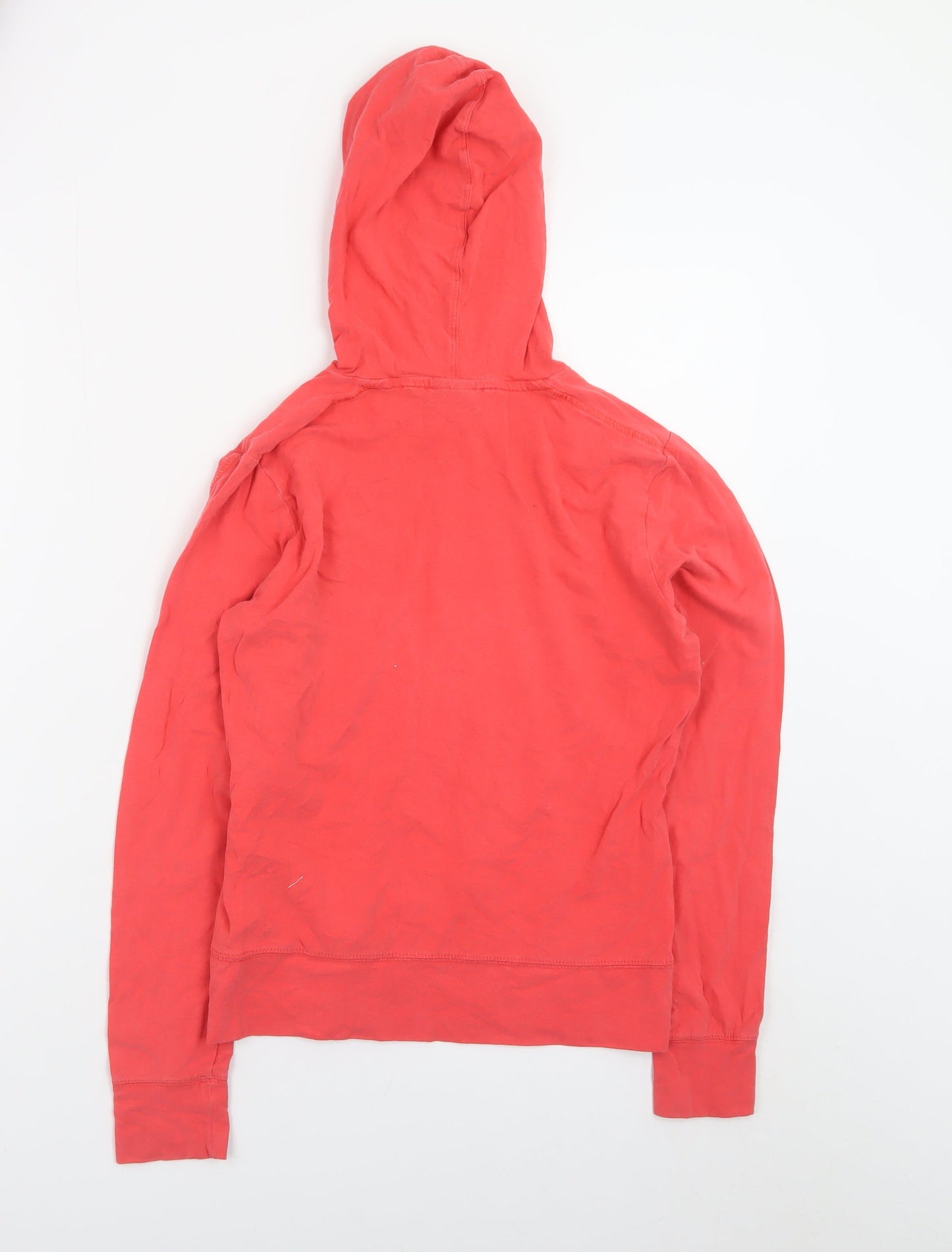 Nike Girls Red Pullover Hoodie M Cotton Blend Casual Hooded Sweatshirt