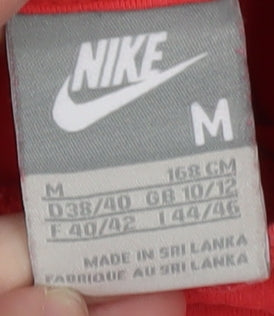 Nike Girls Red Pullover Hoodie M Cotton Blend Casual Hooded Sweatshirt