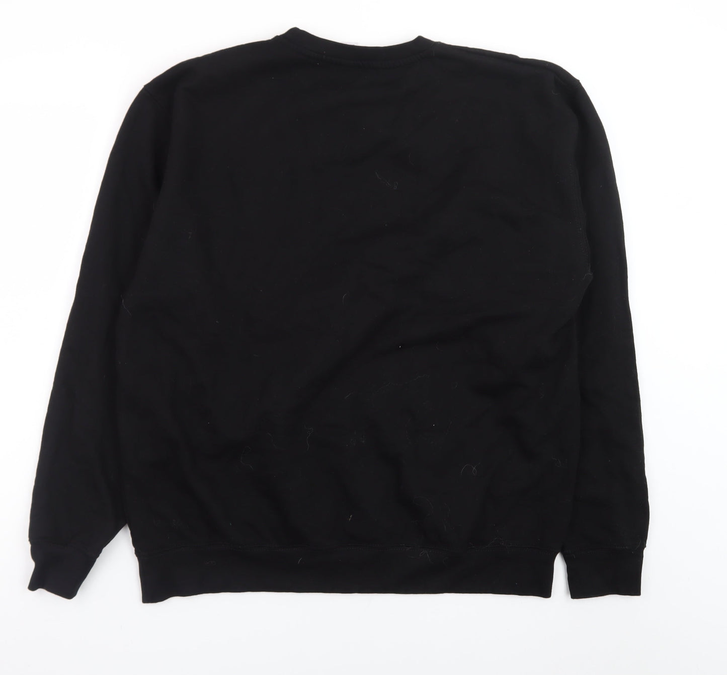 JustHoods Mens Black XL Crew Neck Pullover Sweatshirt with Logo