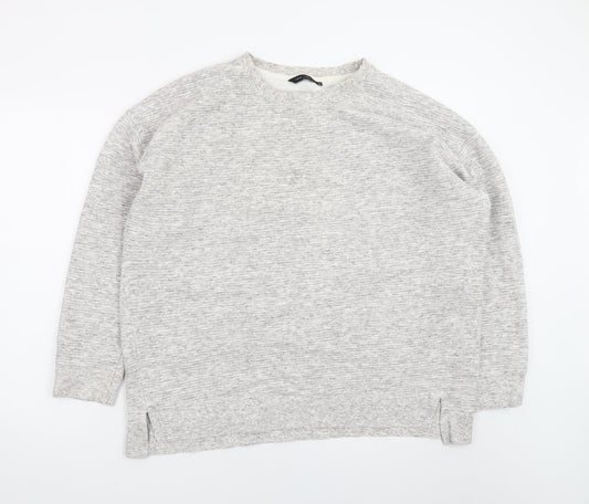 New Look Women Grey Long Sleeve Crew Neck Pullover Sweatshirt Size 18