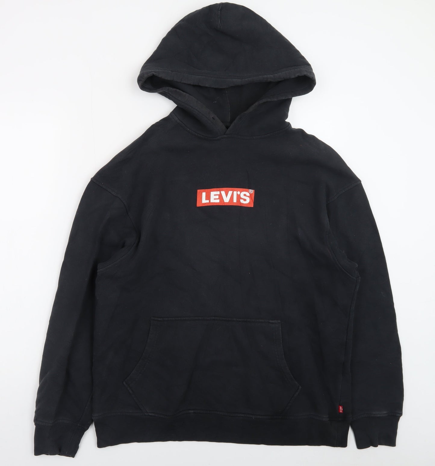 Levi's Men's Black Pullover Hoodie M Logo Cotton Sweatshirt
