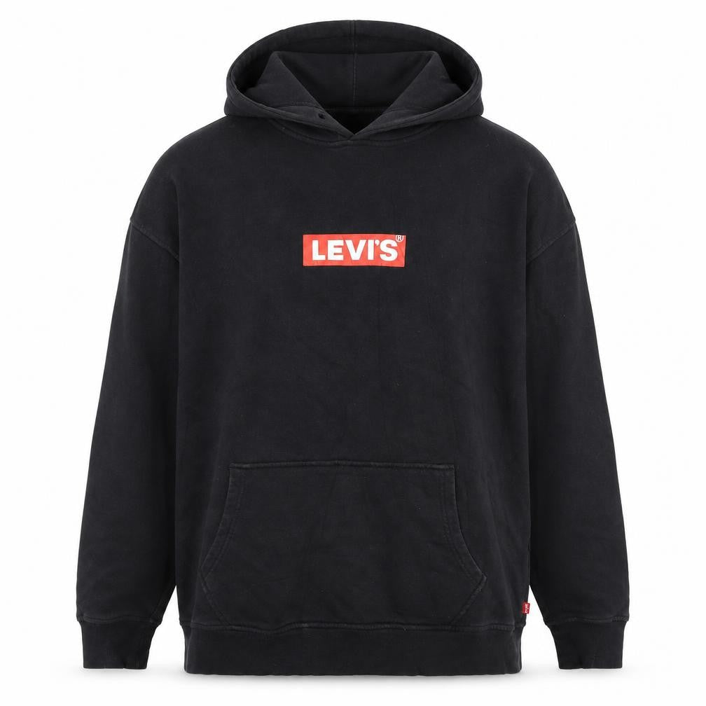 Levi's Men's Black Pullover Hoodie M Logo Cotton Sweatshirt
