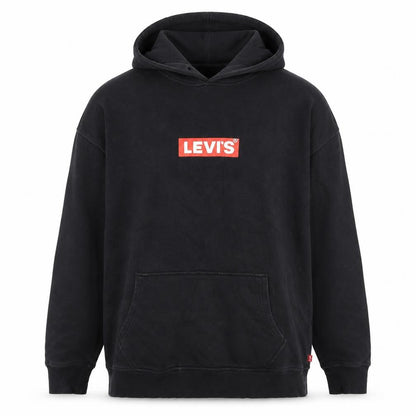 Levi's Men's Black Pullover Hoodie M Logo Cotton Sweatshirt