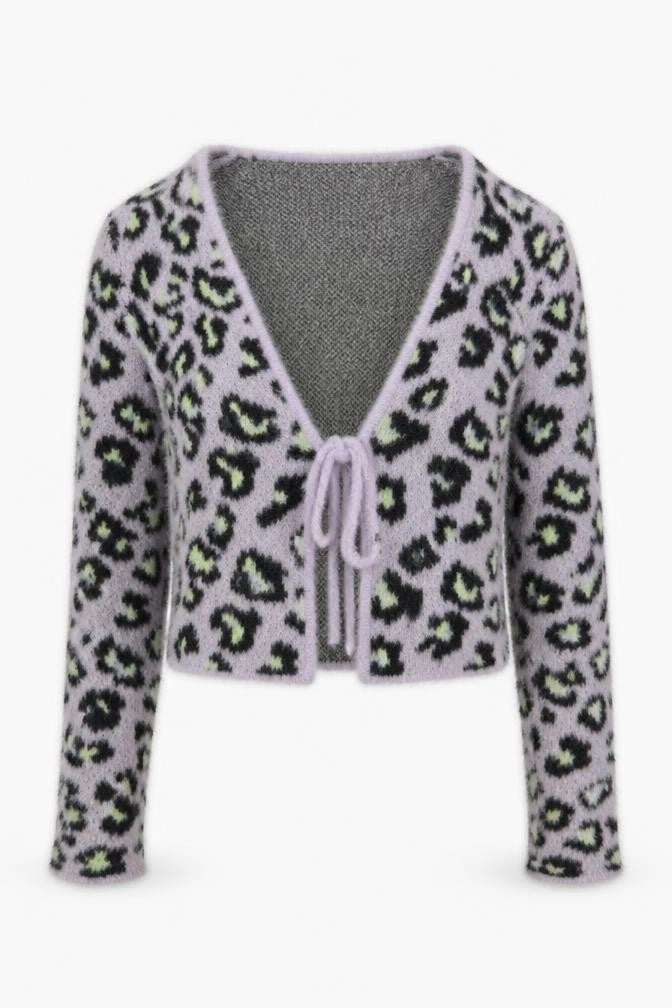 Urban Outfitters Women’s Multicoloured Leopard Knit Cardigan S