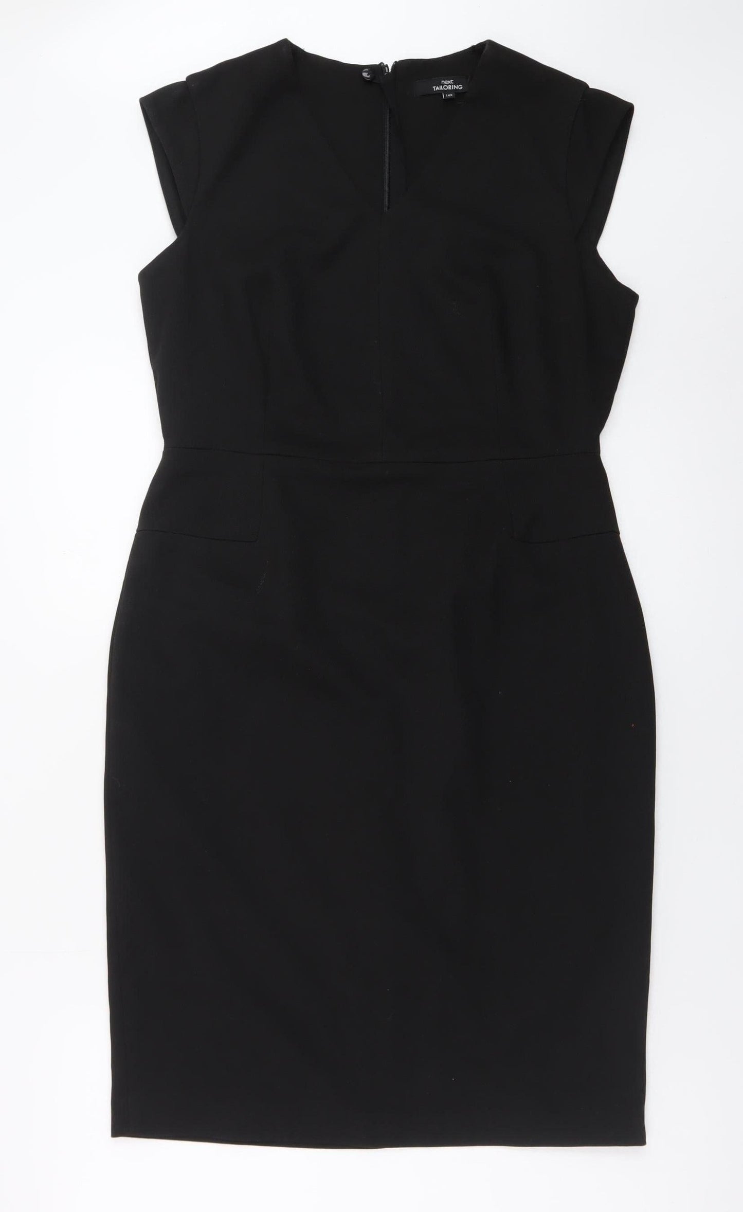 Next Women Black Size 10 Sheath Knee Length Work Dress