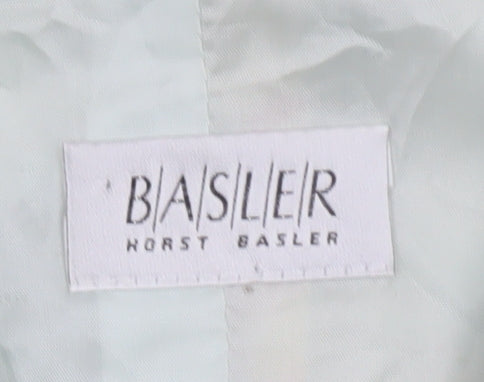 Basler Women's Green Floral Blazer Size 12 Short Sleeve Classic Style