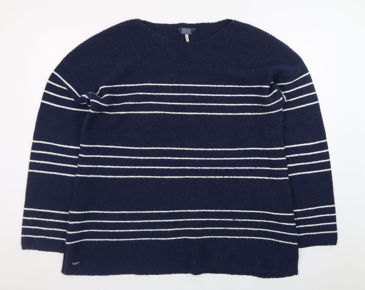 Joules Women Blue Striped Knit Pullover Jumper Size 16