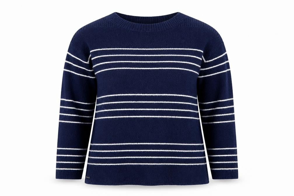 Joules Women Blue Striped Knit Pullover Jumper Size 16