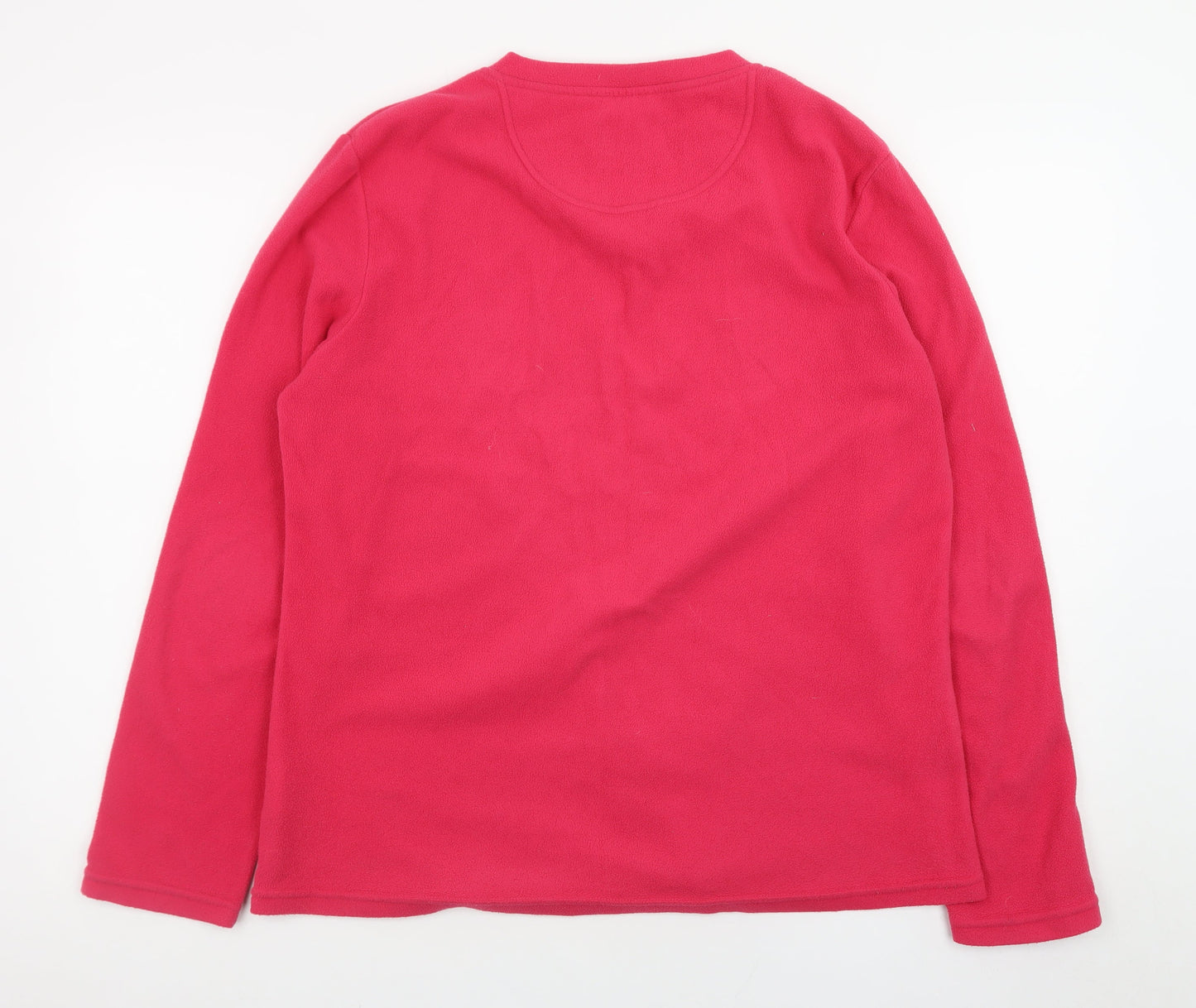 Peter Storm Womens Pink Fleece Pullover Sweatshirt Size 16 V-Neck
