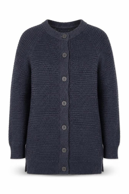 FatFace Women Blue Size 8 Long Sleeve Knit Cardigan