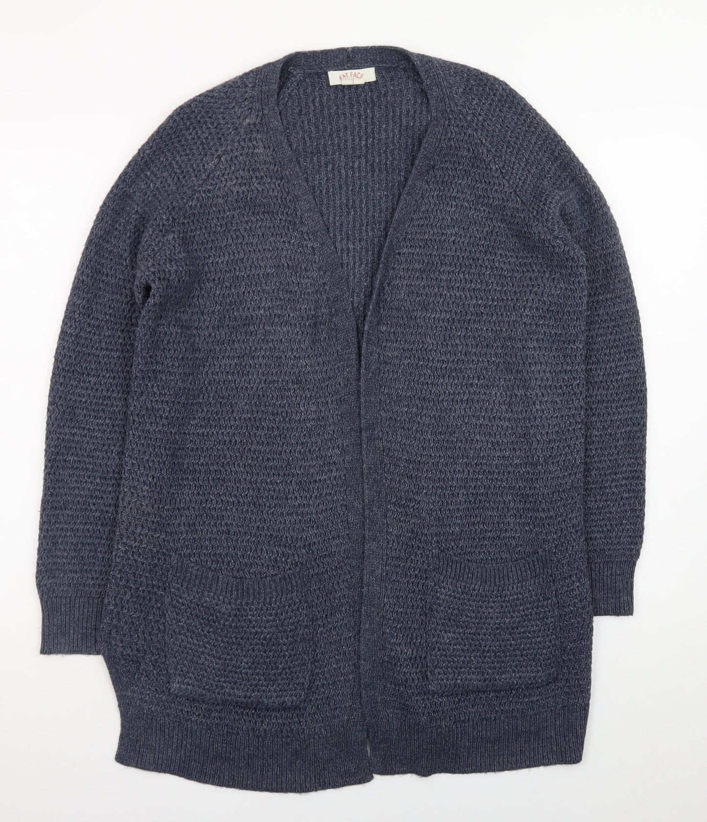 Fat Face Women Blue Size 8 Long Sleeve Knit Cardigan