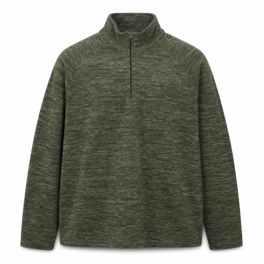 Mountain Warehouse Men's Green Fleece 1/4 Zip Pullover Sweatshirt L