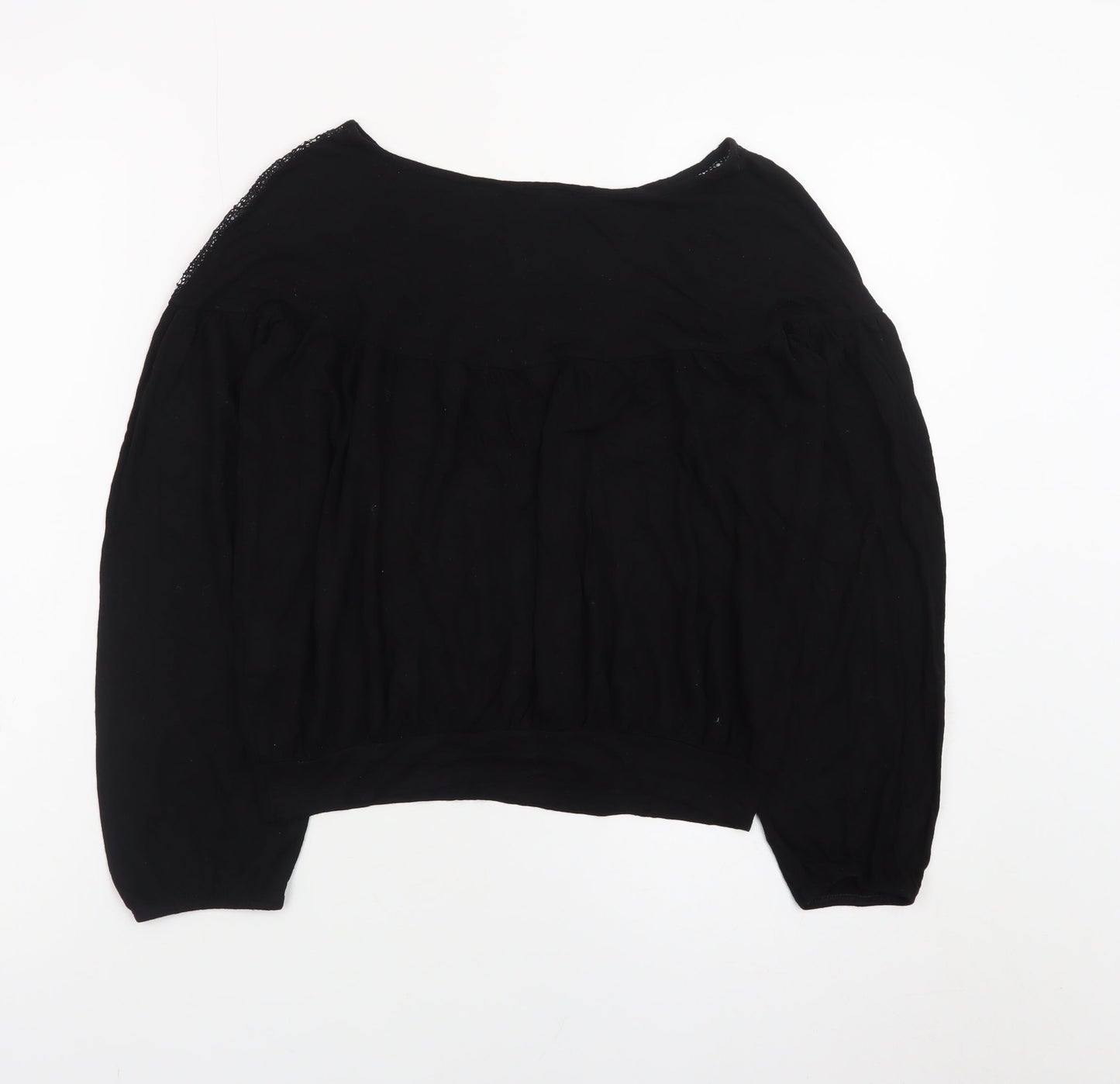 United Colors of Benetton Women's Black Lace Tunic Blouse XS