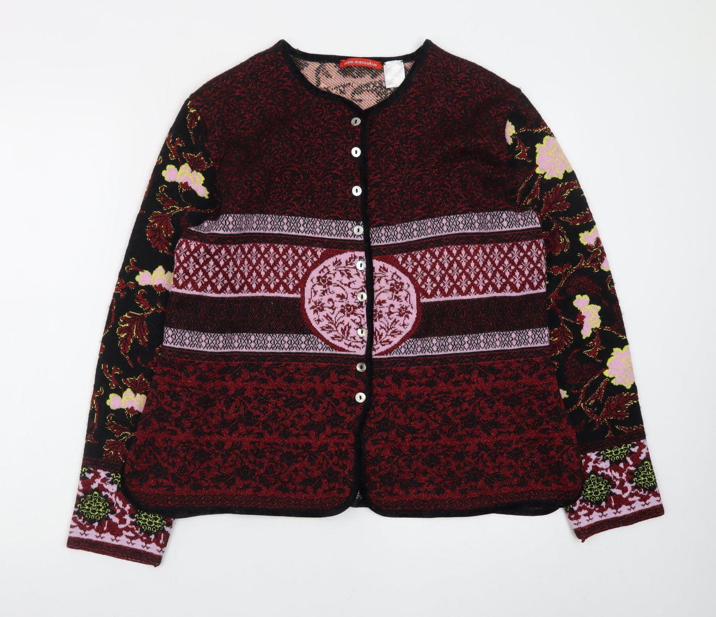 Alain Manoukian Women’s Multicoloured Floral Cardigan Size 22 Wool Blend