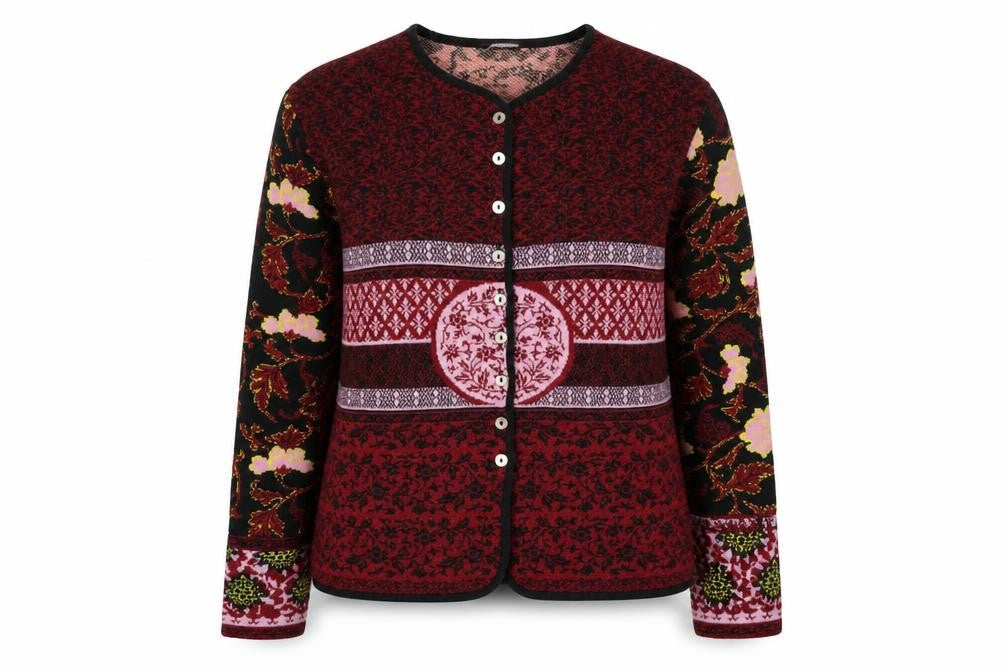 Alain Manoukian Women’s Multicoloured Floral Cardigan Size 22 Wool Blend