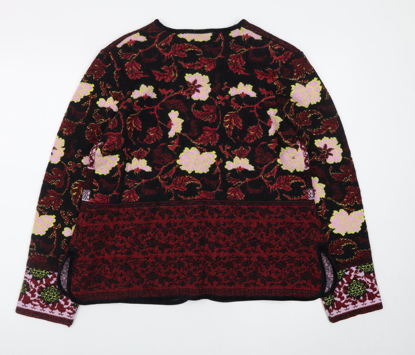 Alain Manoukian Women’s Multicoloured Floral Cardigan Size 22 Wool Blend