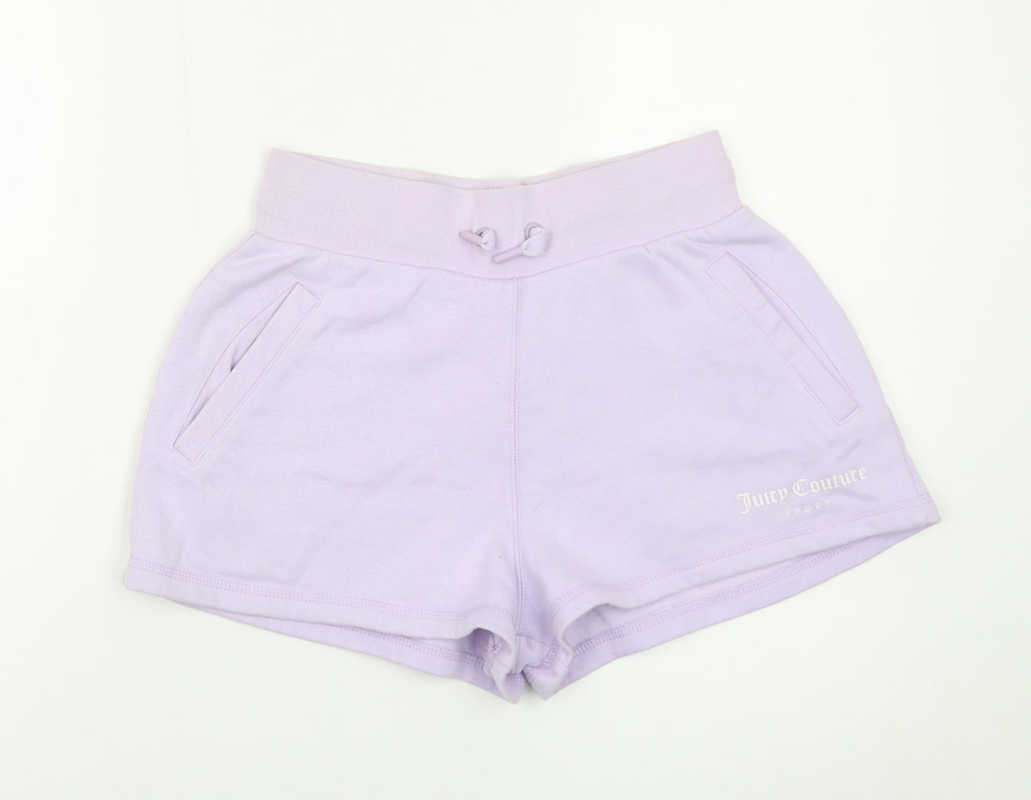 Juicy Couture Women Purple XS Sweat Shorts Logo Drawstring Sporty