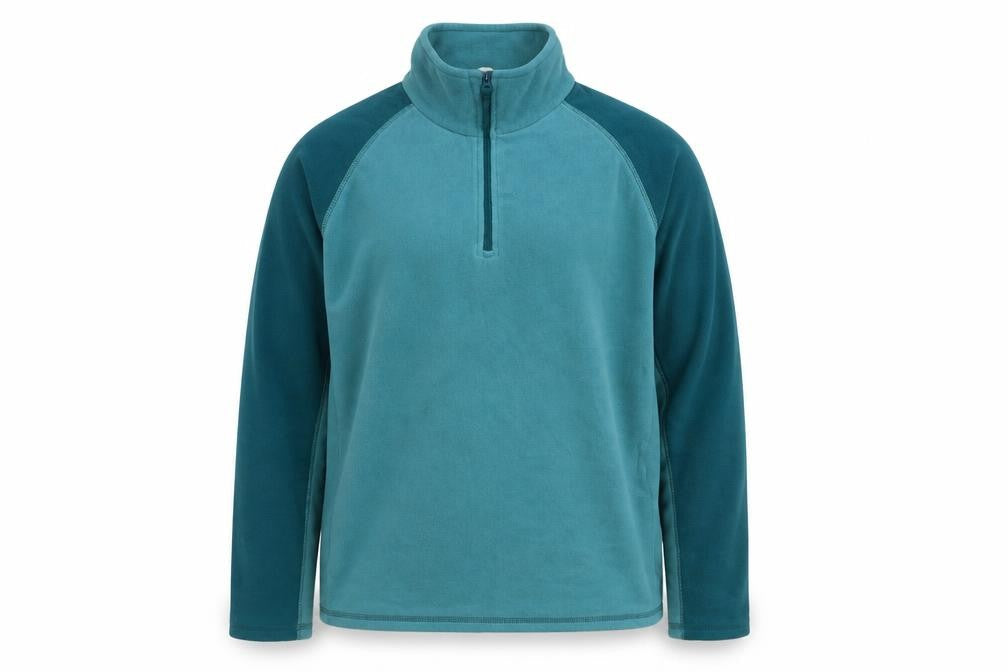 Mountain Warehouse Men’s Green Fleece 1/4 Zip Pullover Sweatshirt L