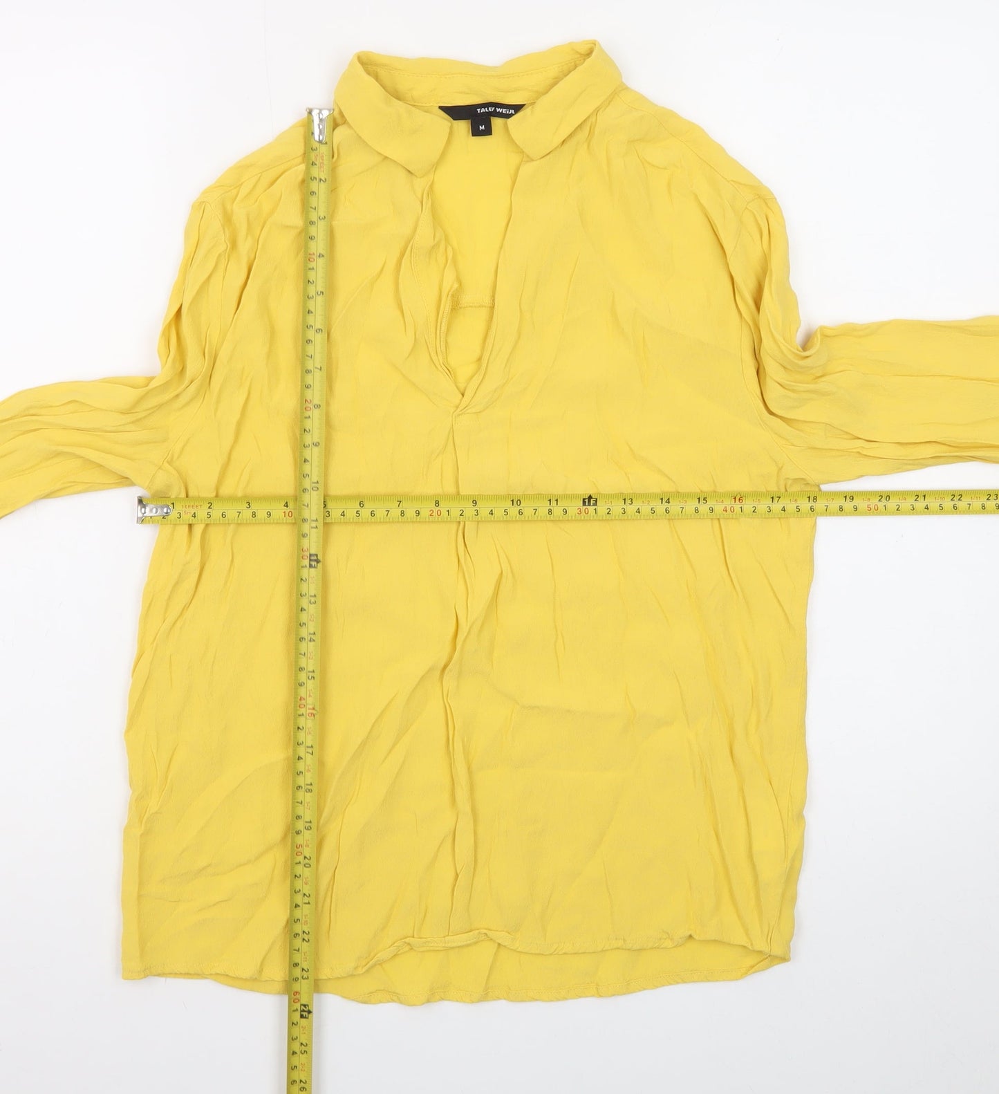 Tally Weijl Women's Yellow Tunic Blouse Long Sleeve Size M