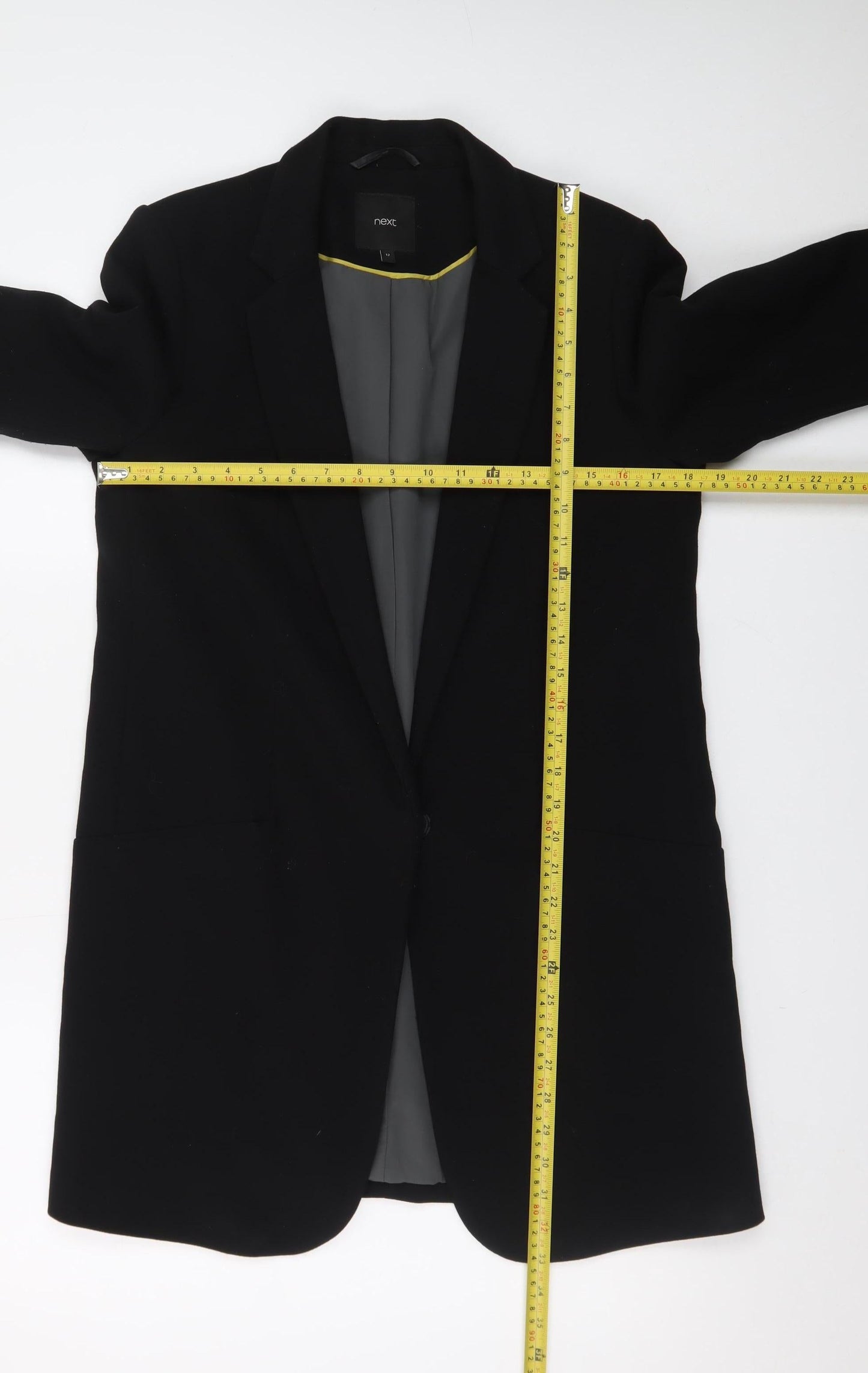 Next Women’s Black Mid-Length Blazer Jacket Size 12 Workwear