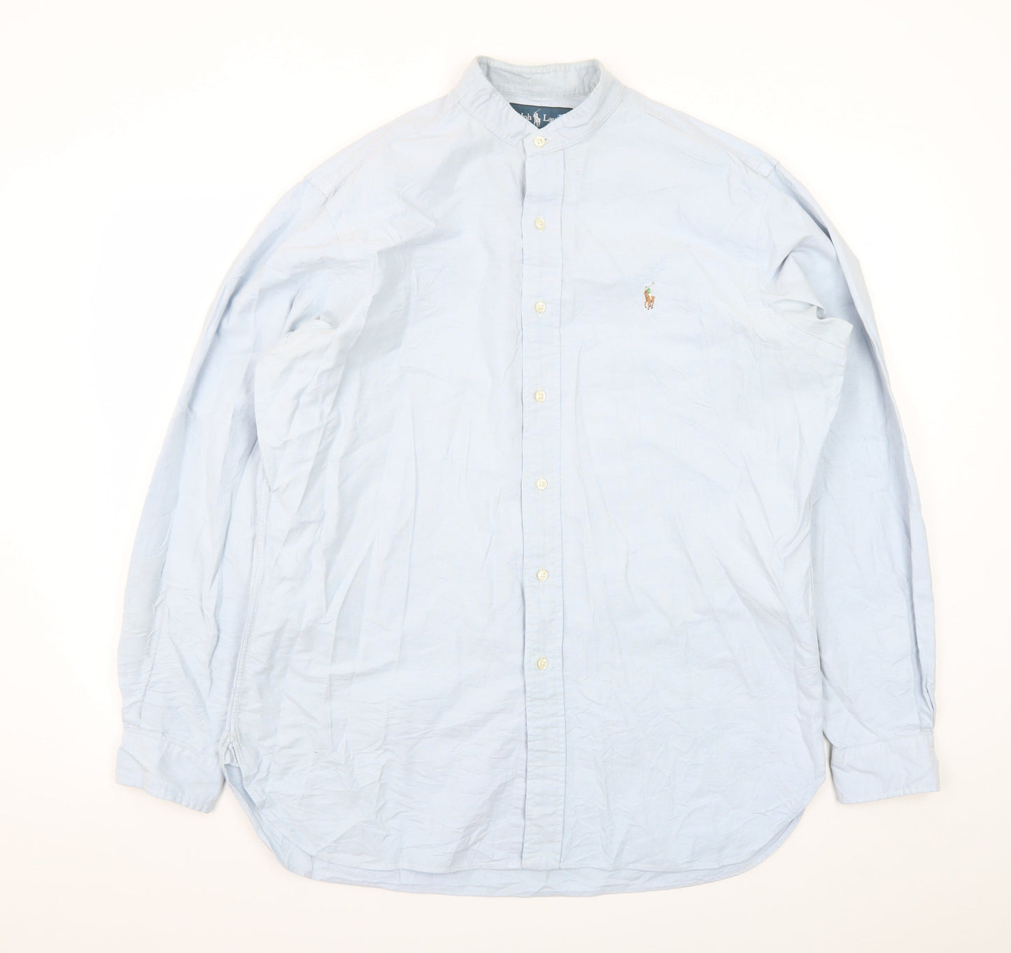 Ralph Lauren Men's Blue Classic Fit Cotton Button-Up Shirt Size 16